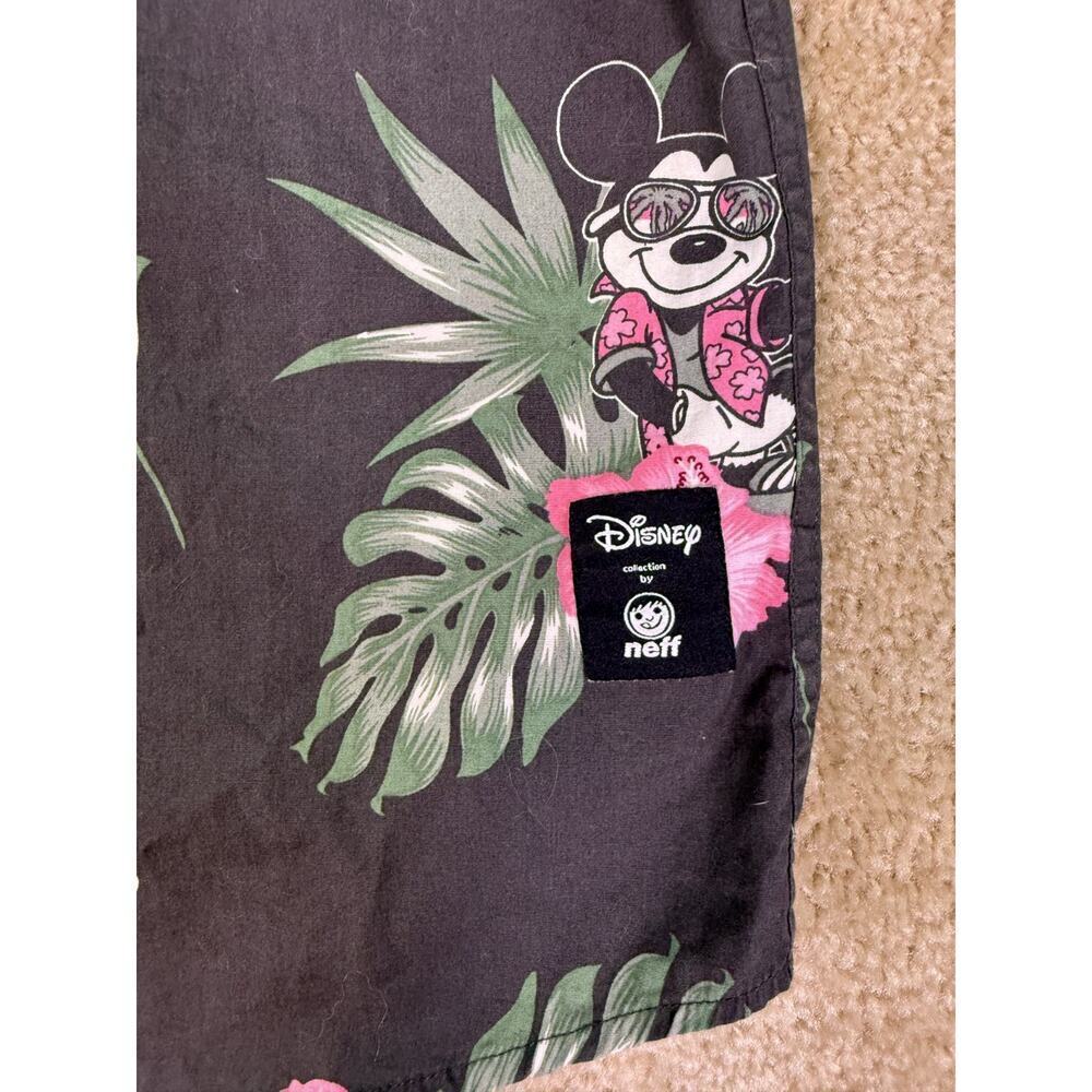 Disney Collection Neff Mens Small Hawaiian Shirt Button Up Mickey Mouse E341 - Picture 2 of 8
